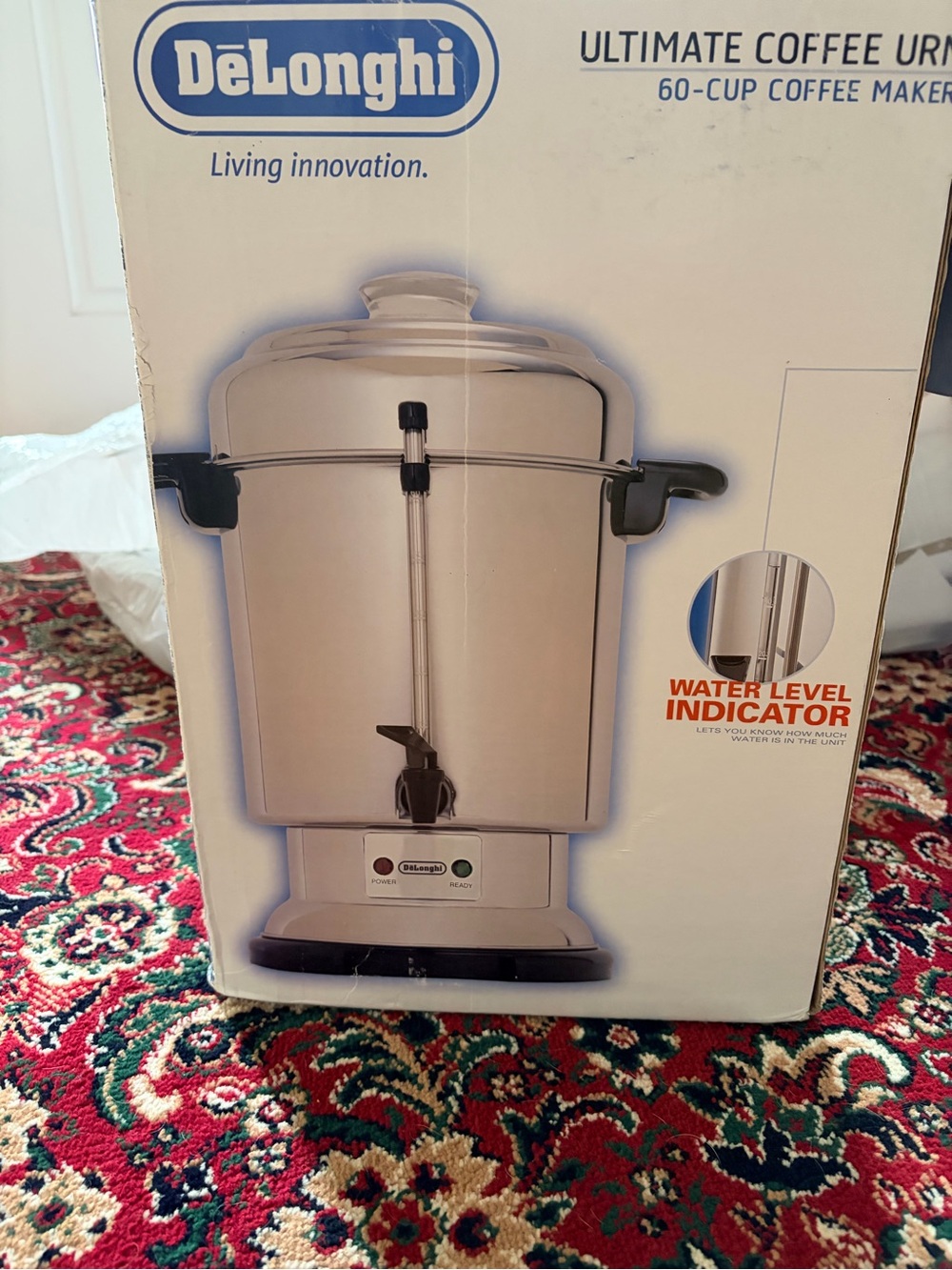 DeLonghi Cream 60-Cup Coffee Urn with Water Level Indicator